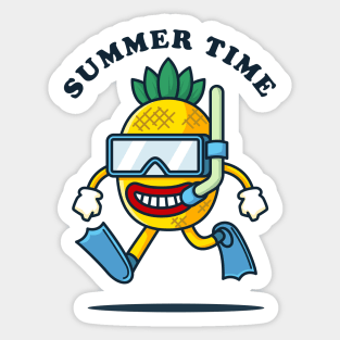 Summer Pineapple Diving Sticker